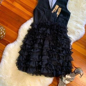 Doucette Duvall black ruffle dress